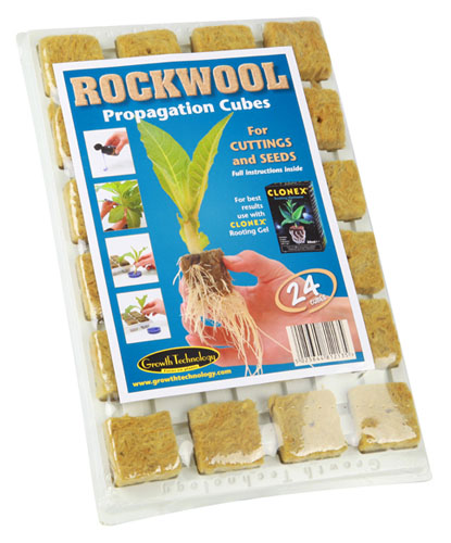 24 1" Rockwool Cube Tray