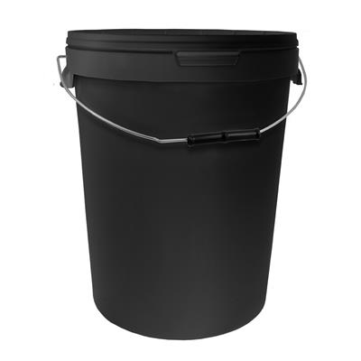 25L Black Bucket with Lid