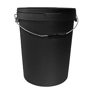 25L Black Bucket with Lid